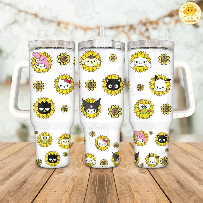 Hello Kitty Cartoon Custom Stanley Quencher 40Oz Stainless Steel Tumbler - Image 2