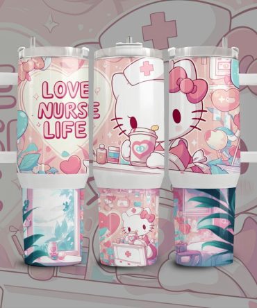 Hello Kitty Cartoon Custom Stanley Quencher 40Oz Stainless Steel Tumbler
