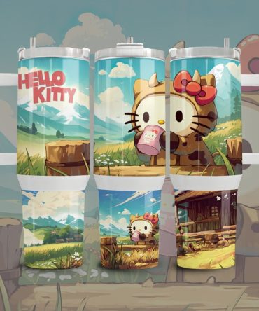 Hello Kitty Cartoon Custom Stanley Quencher 40Oz Stainless Steel Tumbler