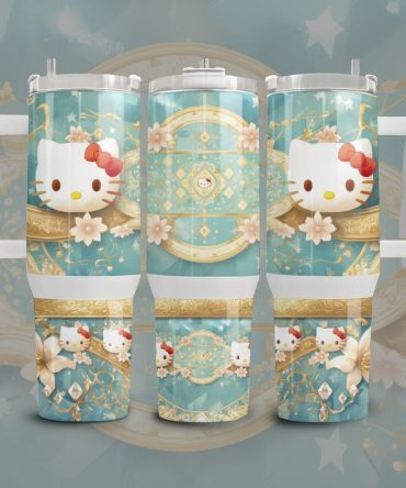 Hello Kitty Cartoon Custom Stanley Quencher 40Oz Stainless Steel Tumbler