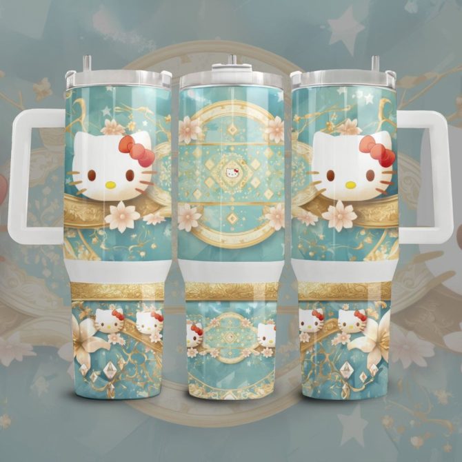 Hello Kitty Cartoon Custom Stanley Quencher 40Oz Stainless Steel Tumbler