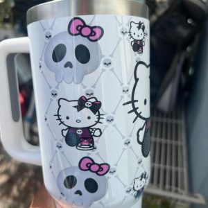 Hello Kitty Cartoon Custom Stanley Quencher 40Oz Stainless Steel Tumbler