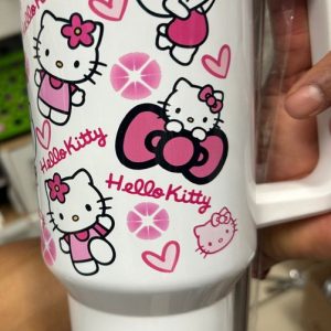 Hello Kitty Cartoon Custom Stanley Quencher 40Oz Stainless Steel Tumbler