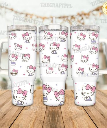 Hello Kitty Cartoon Custom Stanley Quencher 40Oz Stainless Steel Tumbler