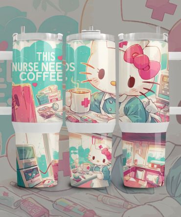 Hello Kitty Cartoon Custom Stanley Quencher 40Oz Stainless Steel Tumbler