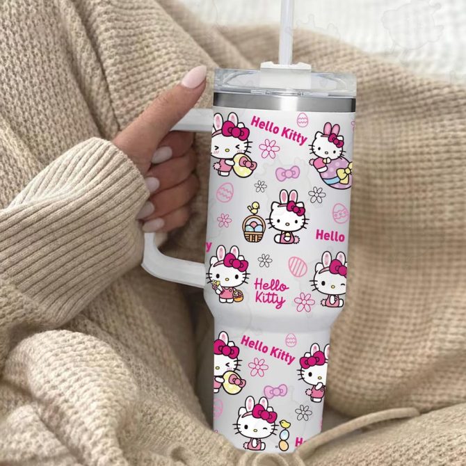Hello Kitty Cartoon Custom Stanley Quencher 40Oz Stainless Steel Tumbler - Image 3