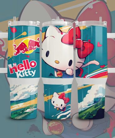 Hello Kitty Cartoon Custom Stanley Quencher 40Oz Stainless Steel Tumbler