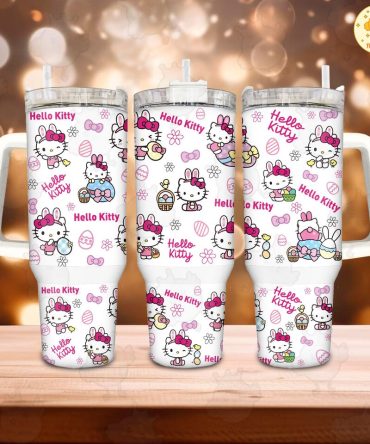 Hello Kitty Cartoon Custom Stanley Quencher 40Oz Stainless Steel Tumbler
