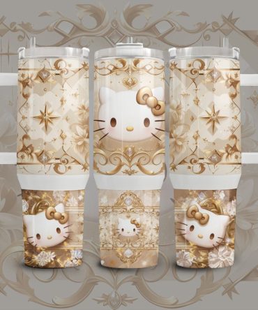 Hello Kitty Cartoon Custom Stanley Quencher 40Oz Stainless Steel Tumbler