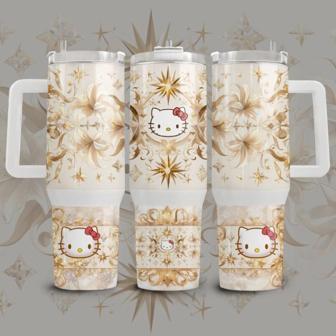 Hello Kitty Cartoon Custom Stanley Quencher 40Oz Stainless Steel Tumbler - Image 2