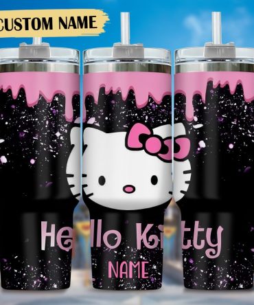 Hello Kitty Cartoon Custom Stanley Quencher 40Oz Stainless Steel Tumbler With Handle