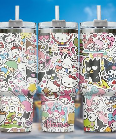 Hello Kitty Cartoon Custom Stanley Quencher 40Oz Stainless Steel Tumbler With Handle