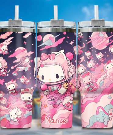 Hello Kitty Cartoon Custom Stanley Quencher 40Oz Stainless Steel Tumbler With Handle