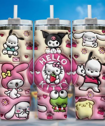 Hello Kitty Cartoon Custom Stanley Quencher 40Oz Stainless Steel Tumbler With Handle