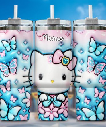 Hello Kitty Cartoon Custom Stanley Quencher 40Oz Stainless Steel Tumbler With Handle