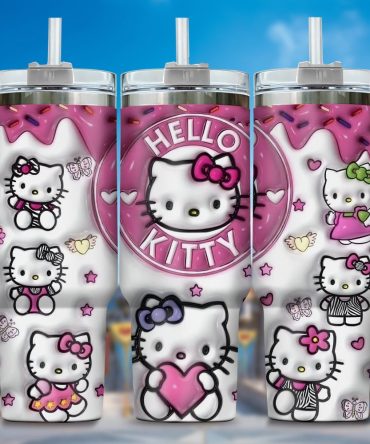 Hello Kitty Cartoon Custom Stanley Quencher 40Oz Stainless Steel Tumbler With Handle