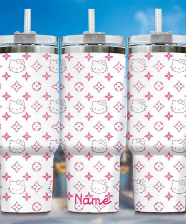 Hello Kitty Cartoon Custom Stanley Quencher 40Oz Stainless Steel Tumbler With Handle