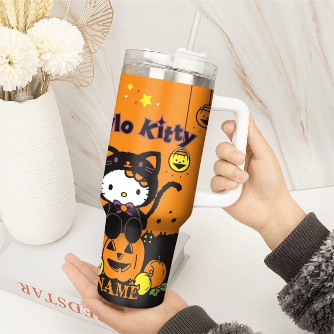 Hello Kitty Cartoon Custom Stanley Quencher 40Oz Stainless Steel Tumbler With Handle - Image 2