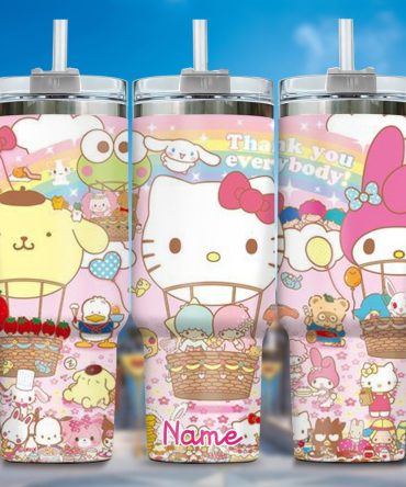 Hello Kitty Cartoon Custom Stanley Quencher 40Oz Stainless Steel Tumbler With Handle