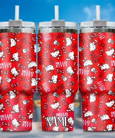 Hello Kitty Cartoon Custom Stanley Quencher 40Oz Stainless Steel Tumbler With Handle
