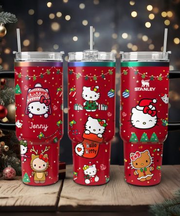 Hello Kitty Cartoon Custom Stanley Quencher 40Oz Stainless Steel Tumbler With Handle