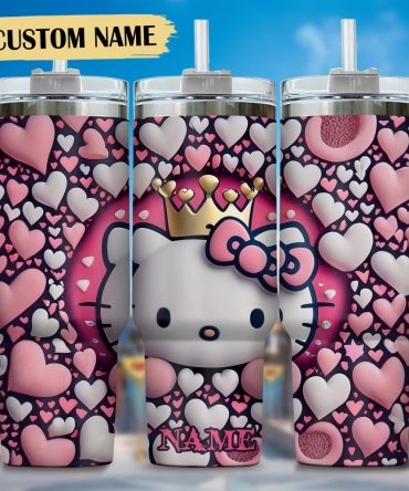 Hello Kitty Cartoon Custom Stanley Quencher 40Oz Stainless Steel Tumbler With Handle