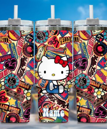 Hello Kitty Cartoon Custom Stanley Quencher 40Oz Stainless Steel Tumbler With Handle