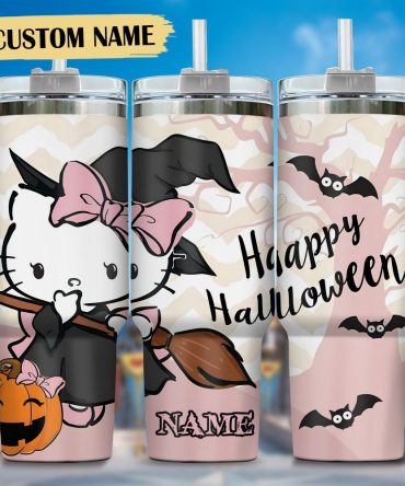 Hello Kitty Cartoon Custom Stanley Quencher 40Oz Stainless Steel Tumbler With Handle