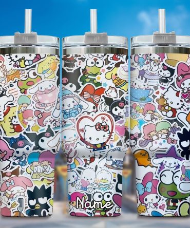 Hello Kitty Cartoon Custom Stanley Quencher 40Oz Stainless Steel Tumbler With Handle