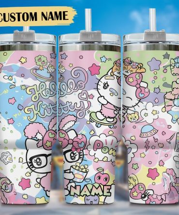 Hello Kitty Cartoon Custom Stanley Quencher 40Oz Stainless Steel Tumbler With Handle