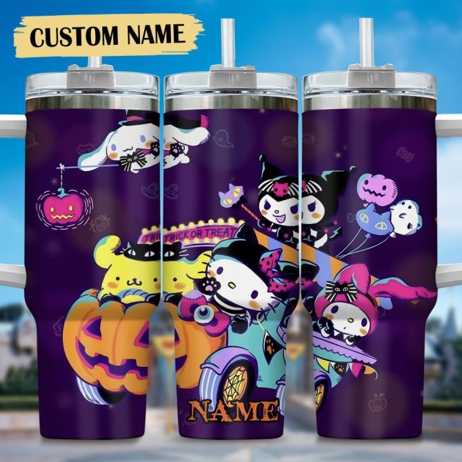 Hello Kitty Cartoon Custom Stanley Quencher 40Oz Stainless Steel Tumbler With Handle