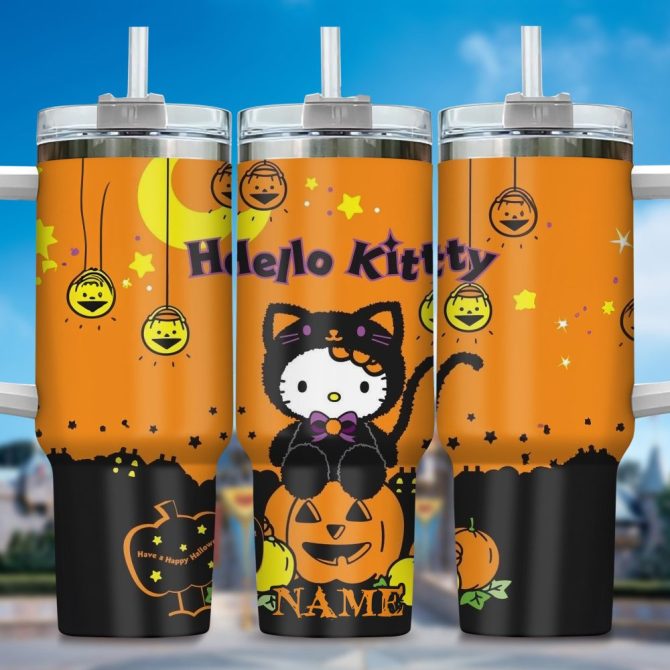 Hello Kitty Cartoon Custom Stanley Quencher 40Oz Stainless Steel Tumbler With Handle