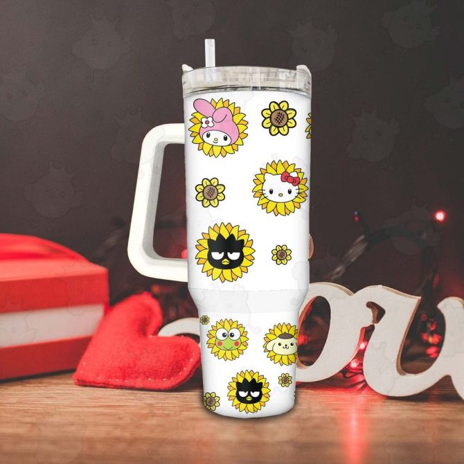 Hello Kitty Cartoon Custom Stanley Quencher 40Oz Stainless Steel Tumbler - Image 4