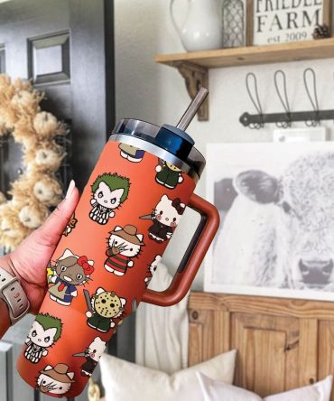 Hello Kitty Cartoon Halloween Custom Stanley Quencher 40Oz Stainless Steel Tumbler
