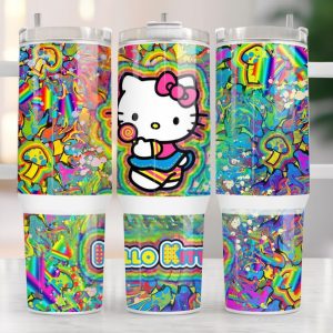 Hello Kitty Sanrio Cartoon Custom Stanley Quencher 40Oz Stainless Steel Tumbler With Handle