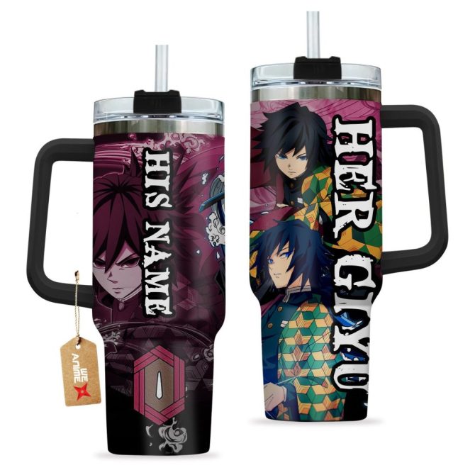 Her Giyu Tomioka Demon Slayer Anime Custom Stanley Quencher 40Oz Stainless Steel Tumbler - Image 2