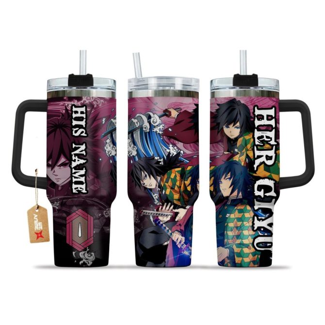 Her Giyu Tomioka Demon Slayer Anime Custom Stanley Quencher 40Oz Stainless Steel Tumbler