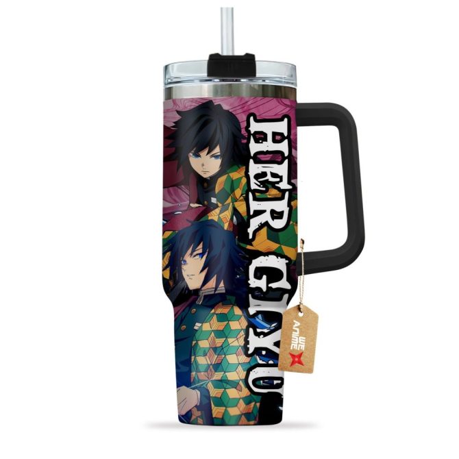 Her Giyu Tomioka Demon Slayer Anime Custom Stanley Quencher 40Oz Stainless Steel Tumbler - Image 3