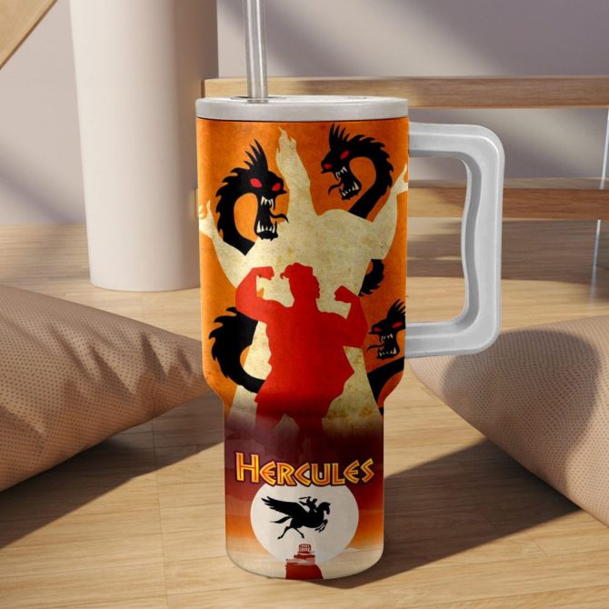 Hercules Disney Cartoon Custom Stanley Quencher 40Oz Stainless Steel Tumbler With Handle - Image 3