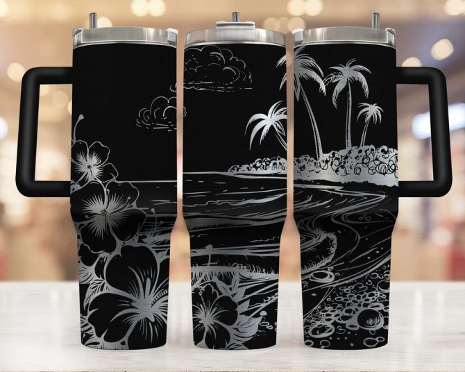 Hibiscus Flower Custom Stanley Quencher 40Oz Stainless Steel Tumbler - Image 2