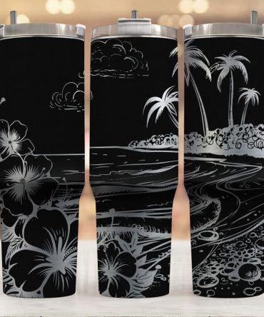 Hibiscus Flower Custom Stanley Quencher 40Oz Stainless Steel Tumbler