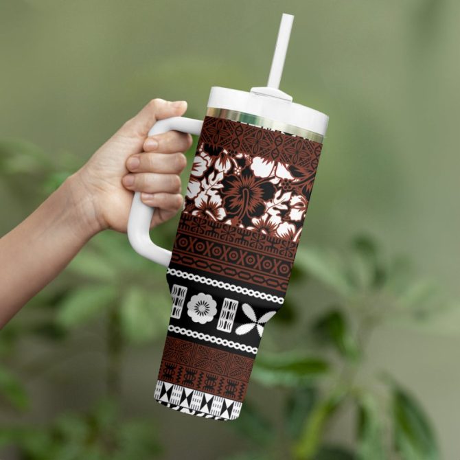 Hibiscus Flowers Custom Stanley Quencher 40Oz Stainless Steel Tumbler - Image 4
