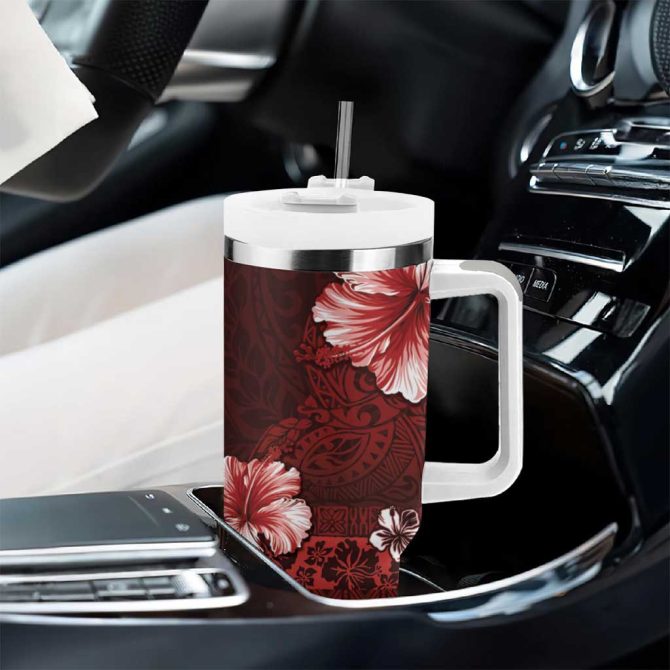 Hibiscus Flowers Custom Stanley Quencher 40Oz Stainless Steel Tumbler - Image 8