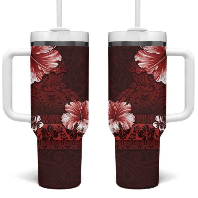 Hibiscus Flowers Custom Stanley Quencher 40Oz Stainless Steel Tumbler