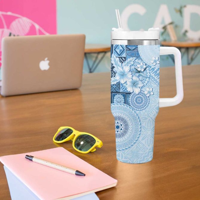 Hibiscus Flowers Custom Stanley Quencher 40Oz Stainless Steel Tumbler - Image 6