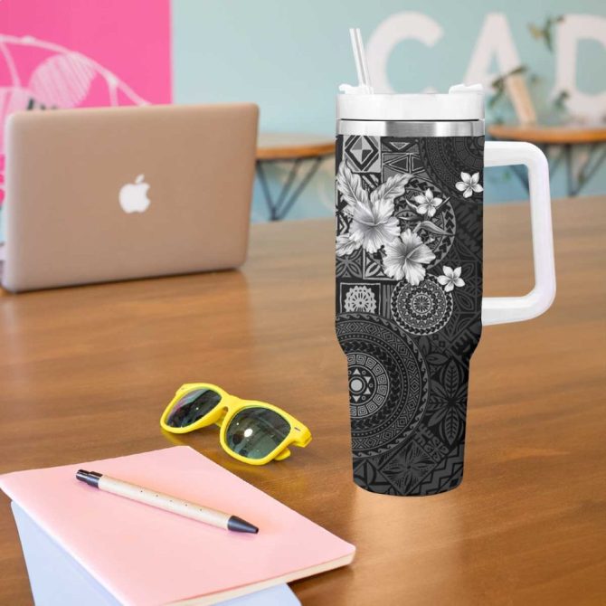 Hibiscus Flowers Custom Stanley Quencher 40Oz Stainless Steel Tumbler - Image 6