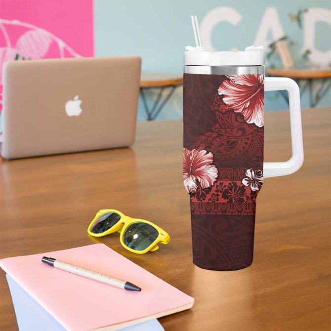 Hibiscus Flowers Custom Stanley Quencher 40Oz Stainless Steel Tumbler - Image 5