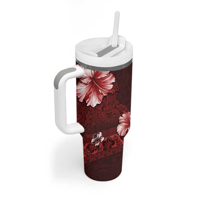 Hibiscus Flowers Custom Stanley Quencher 40Oz Stainless Steel Tumbler - Image 2