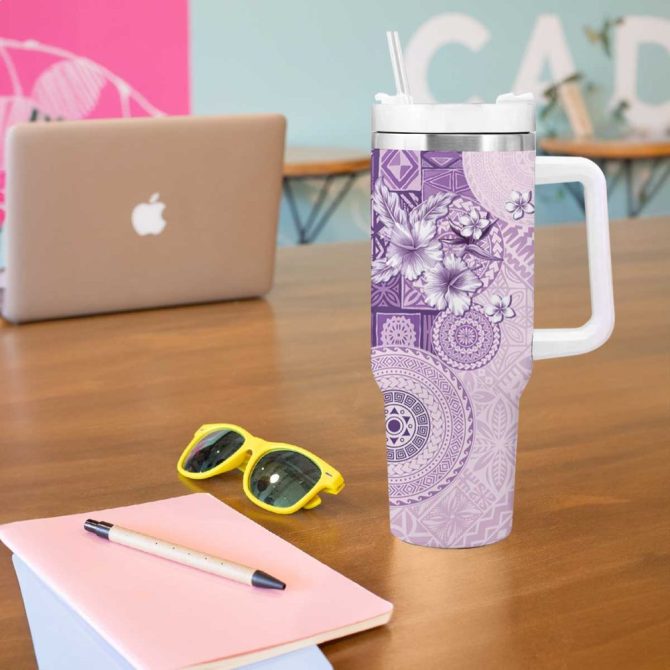 Hibiscus Flowers Custom Stanley Quencher 40Oz Stainless Steel Tumbler - Image 6