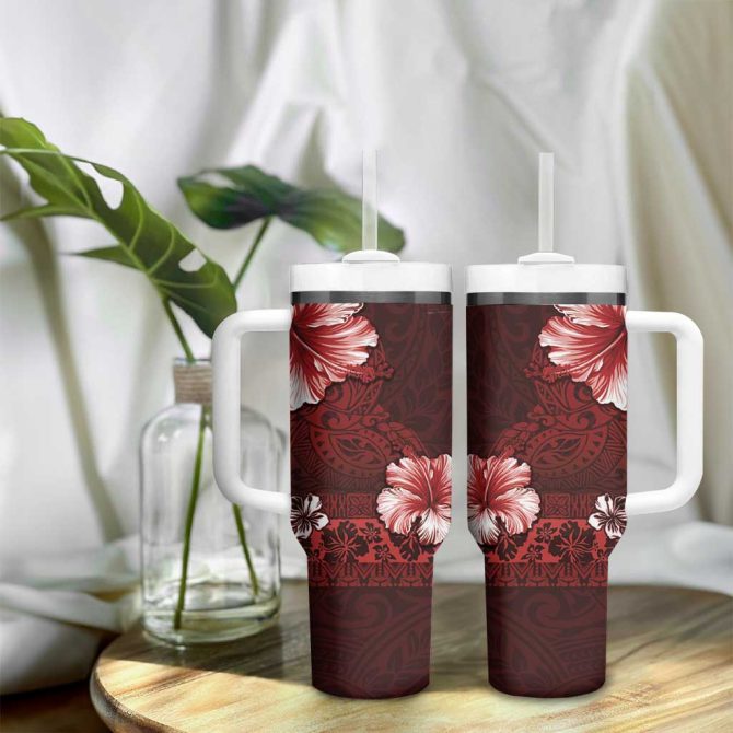 Hibiscus Flowers Custom Stanley Quencher 40Oz Stainless Steel Tumbler - Image 9